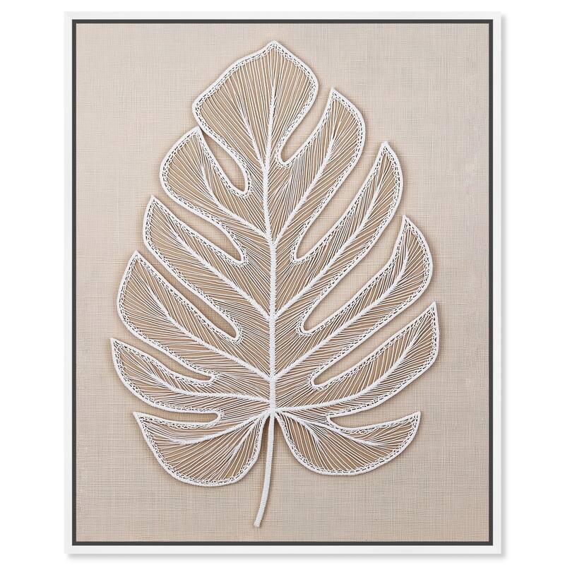 Linen Leaf II Canvas by Art Remedy - White - 24" x 30"