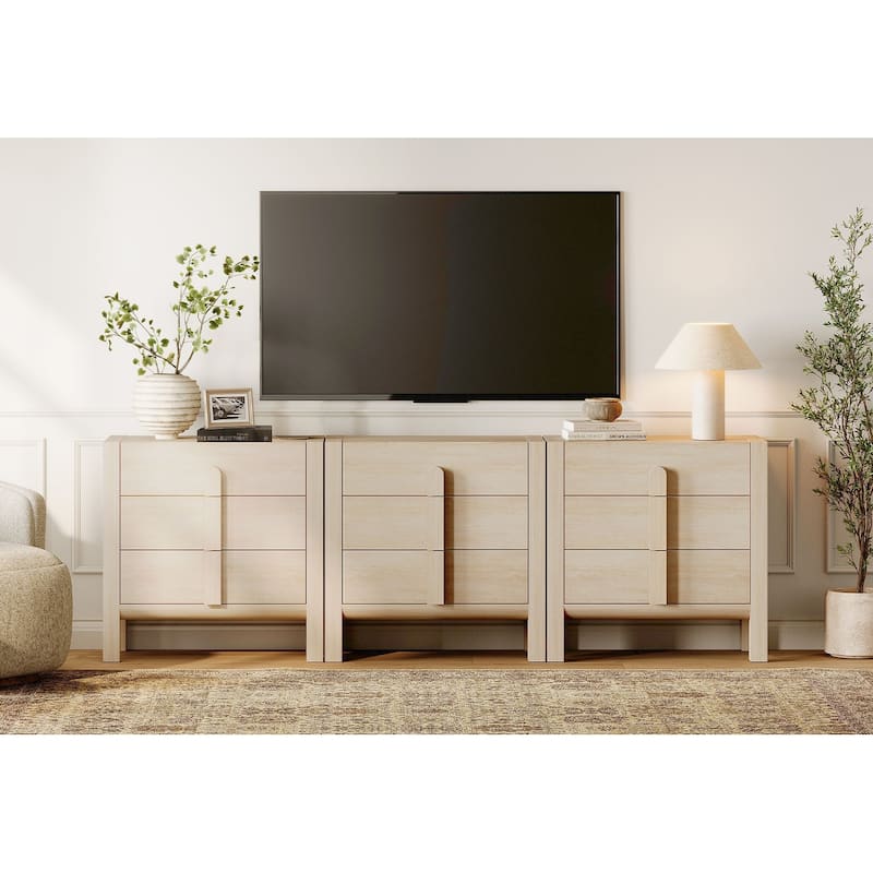 tv stand with dresser drawers Off White Dresser TV Stand for 75 Inch TV, 2-in-1 Dressers for Bedroom