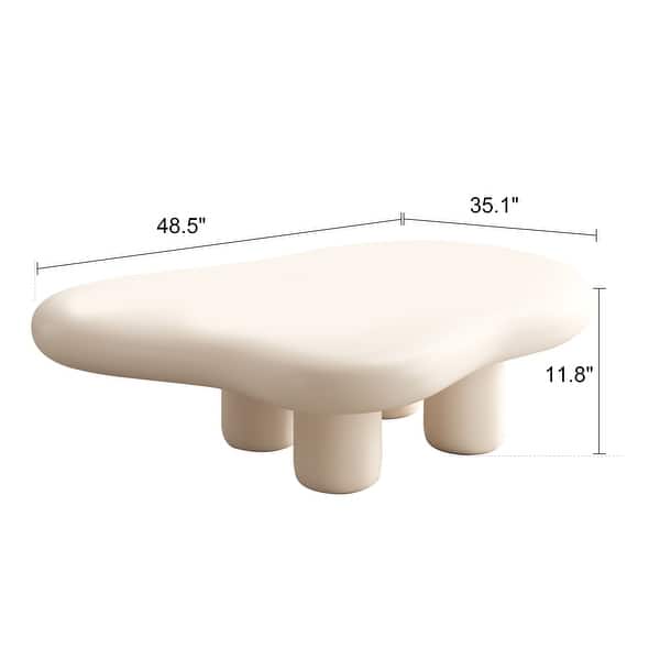 dimension image slide 5 of 8, 48.5" Modern Cloud Shape 4 Legs Coffee Table