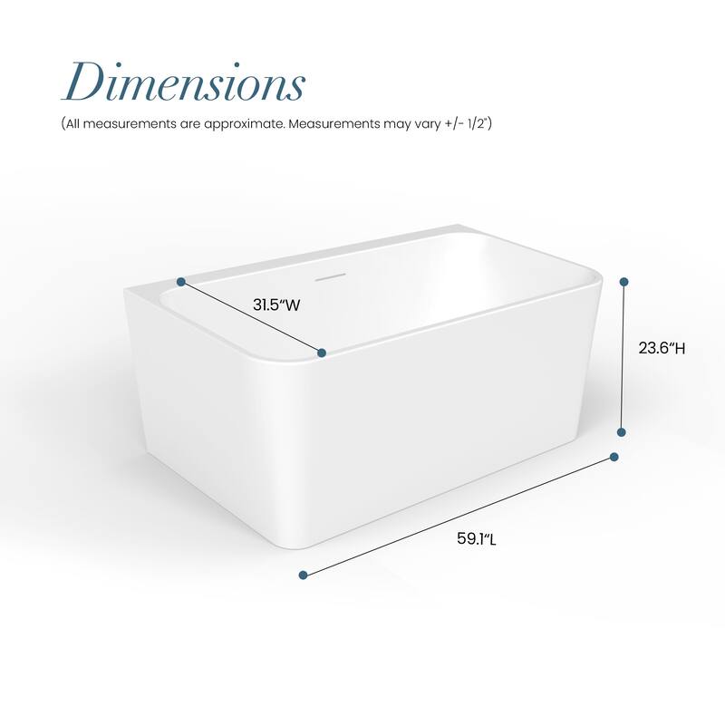 Dashiel 59" x 31.5" Soaking Bathtub