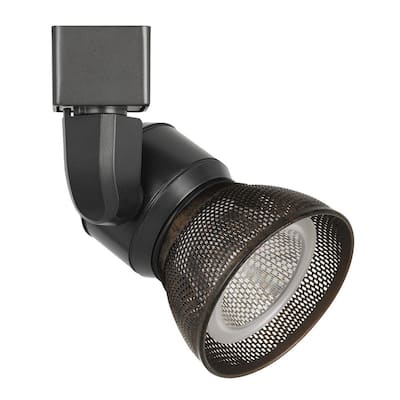 10W Integrated LED Metal Track Fixture with Mesh Head, Black and Bronze