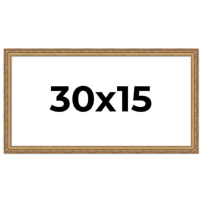 30x15 Frame Red Solid Wood Picture Frame Width 1.75 Inches | Interior Frame Depth 1 13/16 Inches