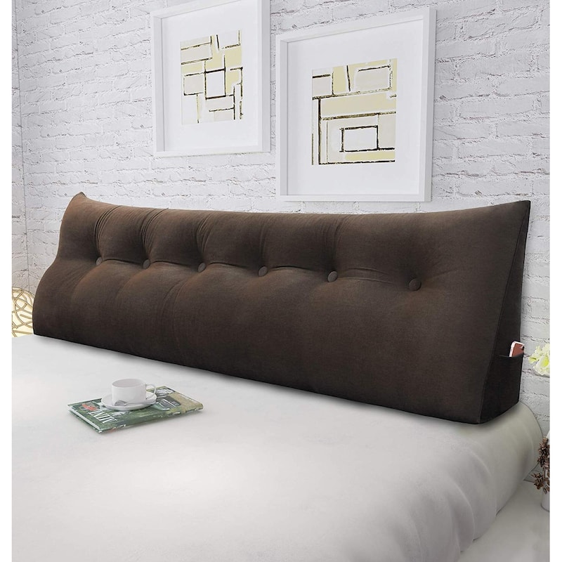 WOWMAX Bed Rest Wedge Bolster Headboard Back Support Pillow Velvet