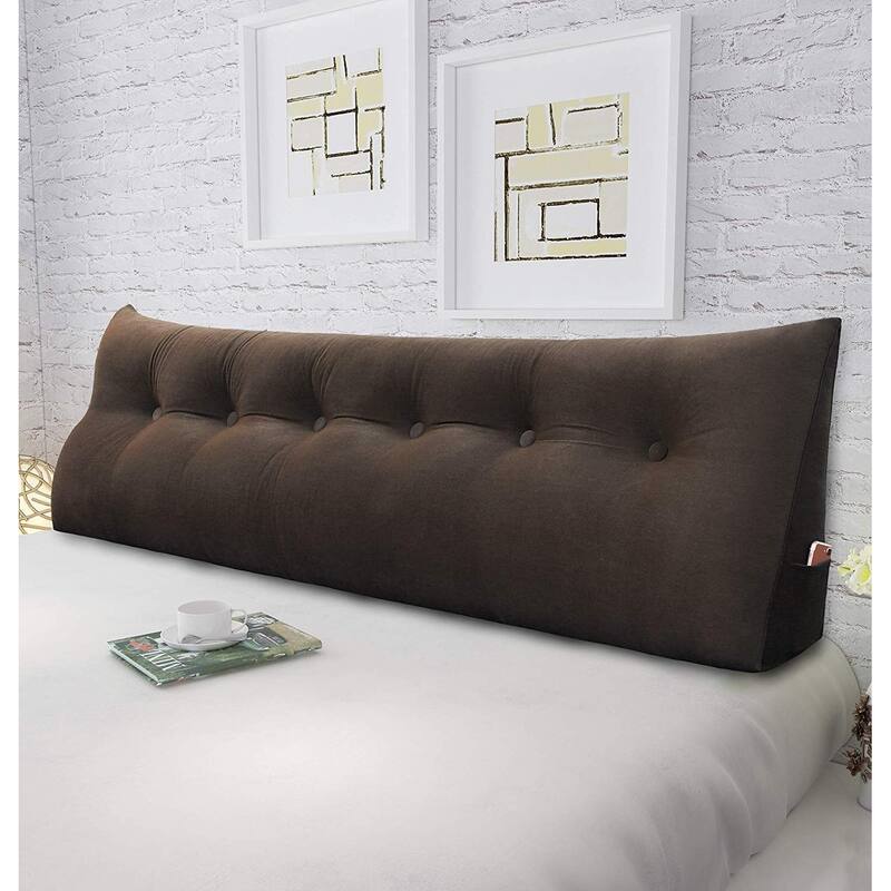 WOWMAX Bed Rest Wedge Bolster Headboard Back Support Pillow Velvet