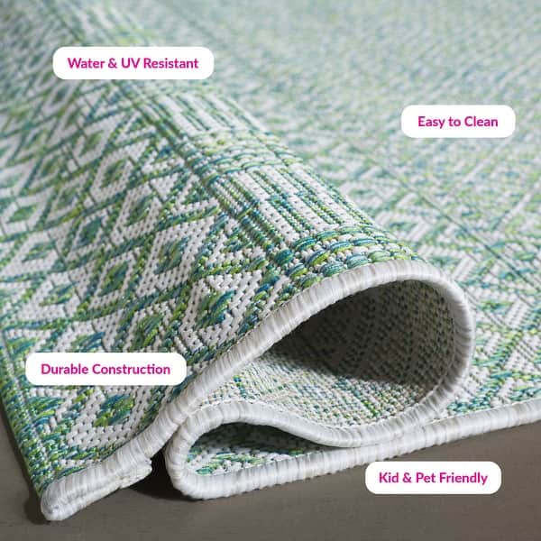 dimension image slide 1 of 4, SAFAVIEH Courtyard Terezija Indoor/ Outdoor Waterproof Patio Backyard Rug