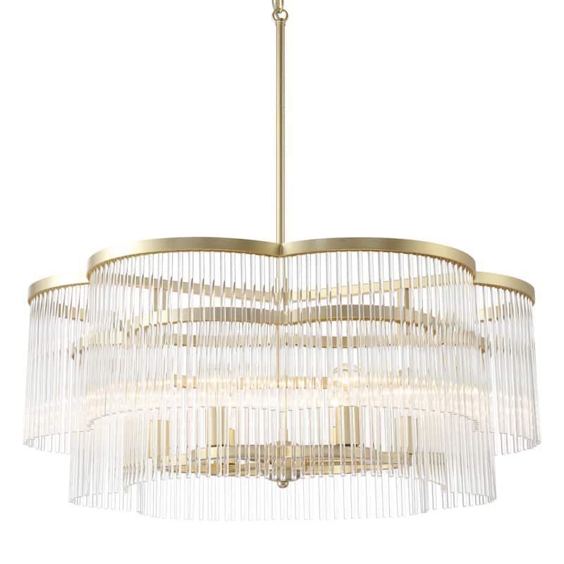 Minka Lavery 5456 Azura 6 Light 34" Wide Pendant - Heirloom Brass