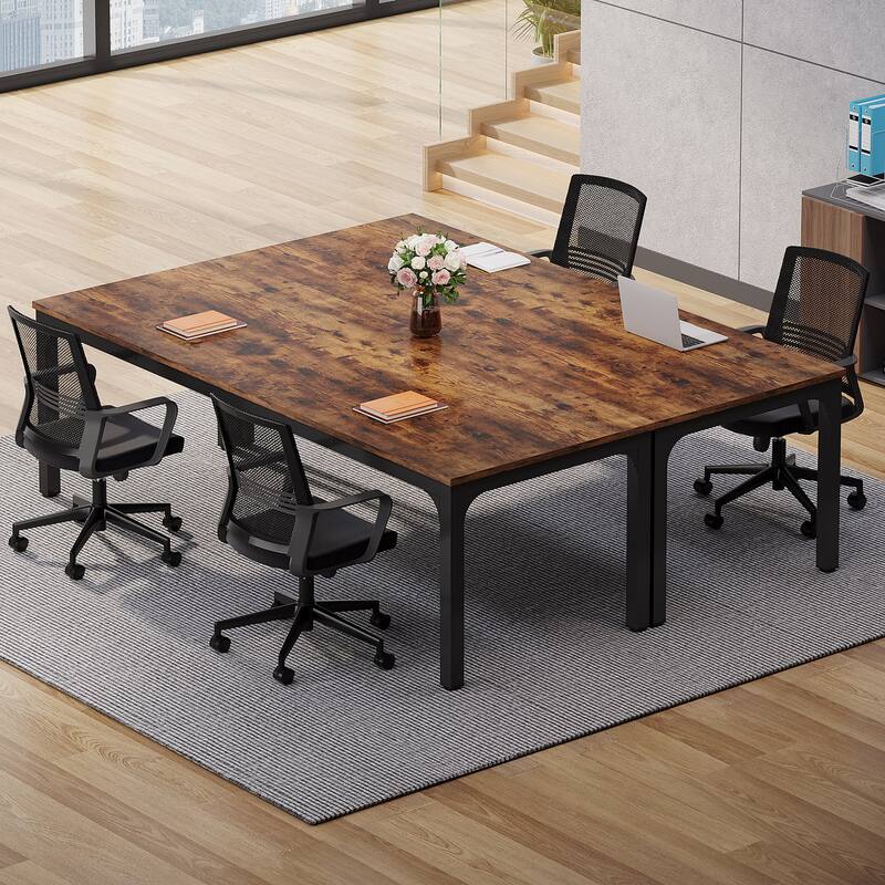 78.74" Large Rectangle Conference Table, Office Meeting/Seminar/Business Table Desk for Office Boardroom & Meeting Room