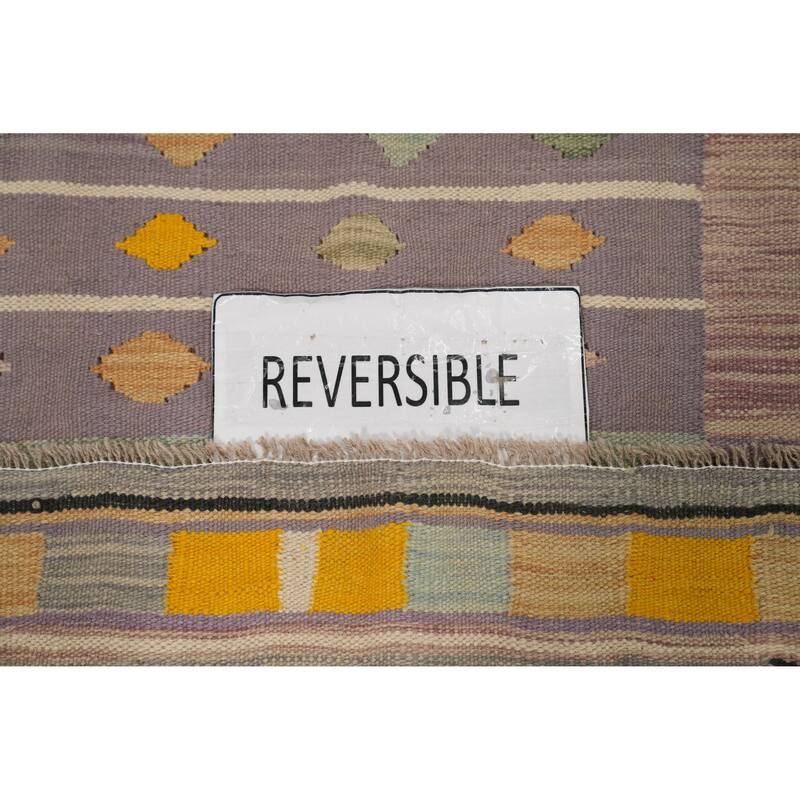 Hand Woven Southwestern Wool Multi-Colored Geometric Area Rug - 5' 7'' X 4' 1''