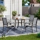 preview thumbnail 43 of 174, Patio Dining Set, Outdoor Dining Table and Chairs Set with Textilene Chairs, Adjustable Umbrella Hole for Garden, Backyard
