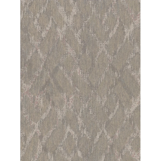 Brewster Bunter Light Brown Distressed Geometric Wallpaper - 21in x 396in x 0.025in