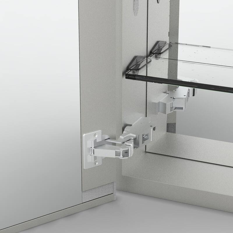 16" x 20" Rectangular Aluminum Surface Mount Medicine Cabinet with Mirror and Shelves - 16" x 20"
