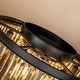 preview thumbnail 4 of 4, 9-Lights Modern 20" Matte Black 2-Tier Round Fringe Crystal Flush Mount