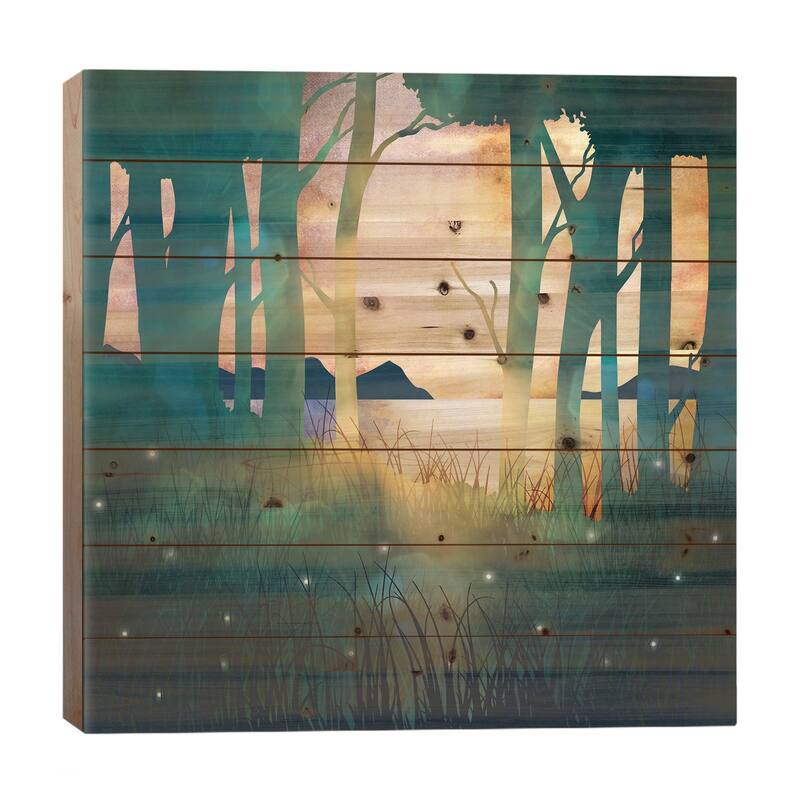 Autumn Evening Print On Wood by SpaceFrog Designs - Multi-Color - 26x26x1.5