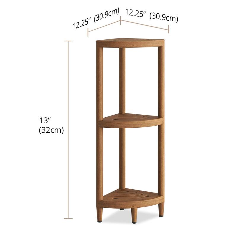 The Original Kai Three-Tier Corner Teak Bath Shelf