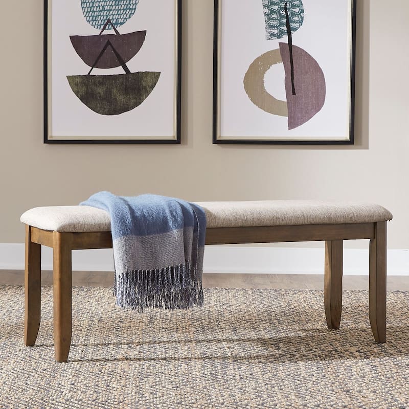 Santa Rosa Antique Honey Upholstered Dining Bench - Honey