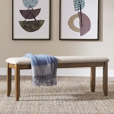 Santa Rosa Antique Honey Upholstered Dining Bench