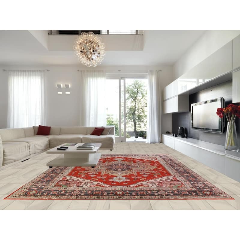 Palace Size Heriz Serapi Oriental Rug Hand-Knotted Wool Carpet - 11'7" x 14'11"