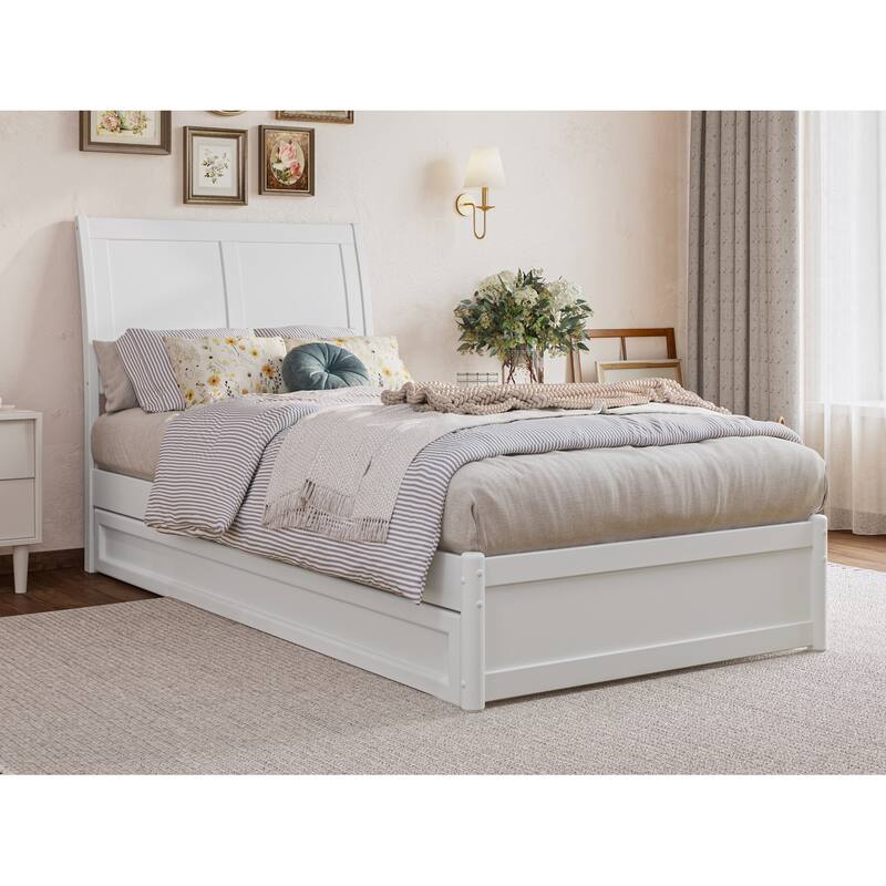 Andorra Platform Bed with Panel Footboard and Twin XL Trundle