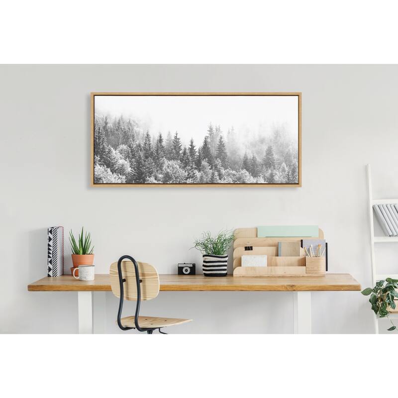 Kate and Laurel Sylvie Fog Framed Canvas by The Creative Bunch Studio