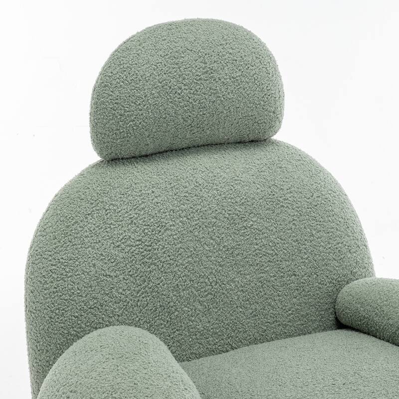 SEYNAR Modern Faux Sherpa Upolstered High Back Armless Accent Chair Set of 2