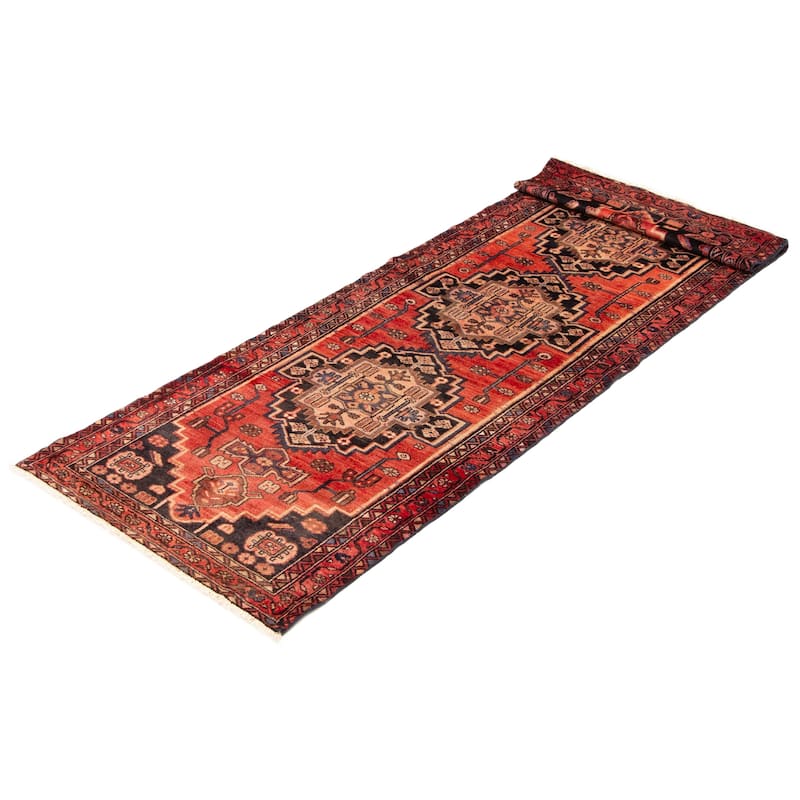 ECARPETGALLERY Hand-knotted Anadol Red Wool Rug - 3'3 x 10'1