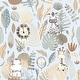 preview thumbnail 1 of 3, Galerie Wallcoverings Little Explorers 2 Savannah Jungle Non-woven Matte Wallpaper Roll 33 feet x 21 inches - Blue