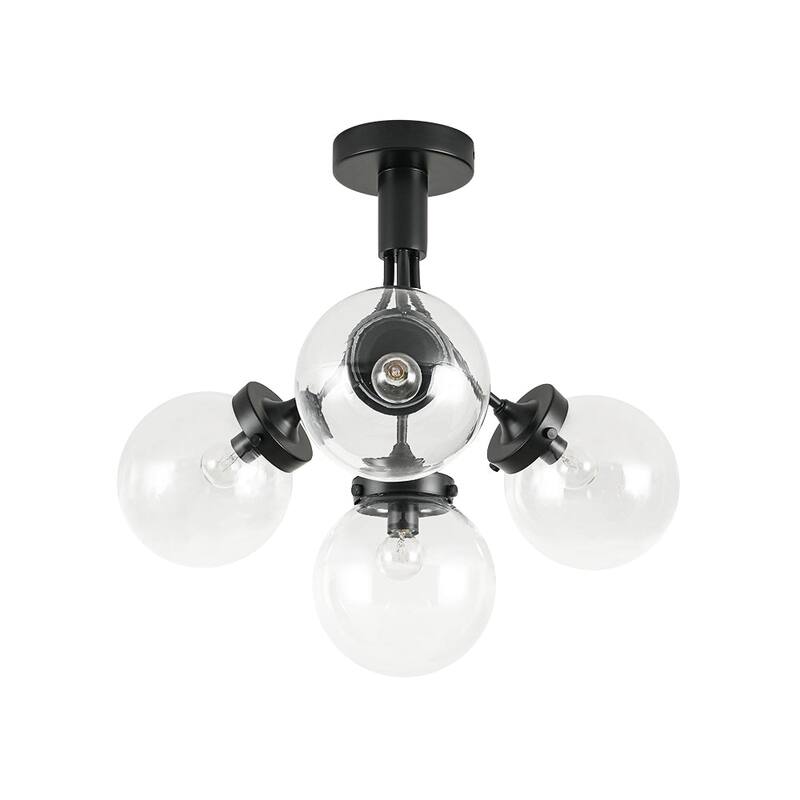 Modern 4-Light Glass Bubble Sputnik Semi Flush Ceiling Light