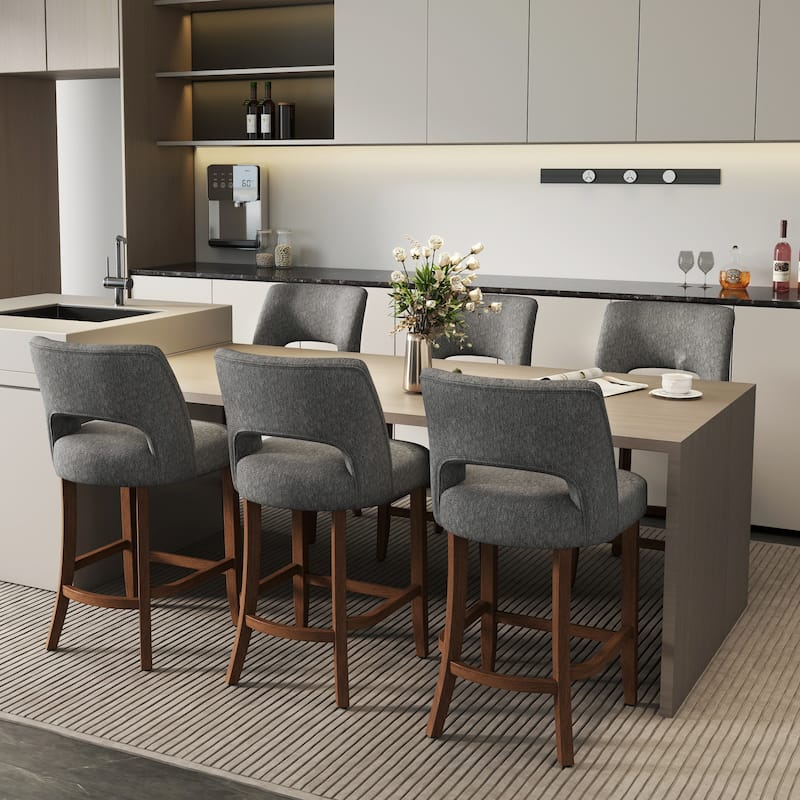 Set of 2/4/6 Wooden Bar Stools with Footrest/Counter Stools.