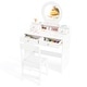 preview thumbnail 6 of 17, Kids Vanity Set with Mirror Princess Makeup Dressing Desk and Chair Set with Mirror-White