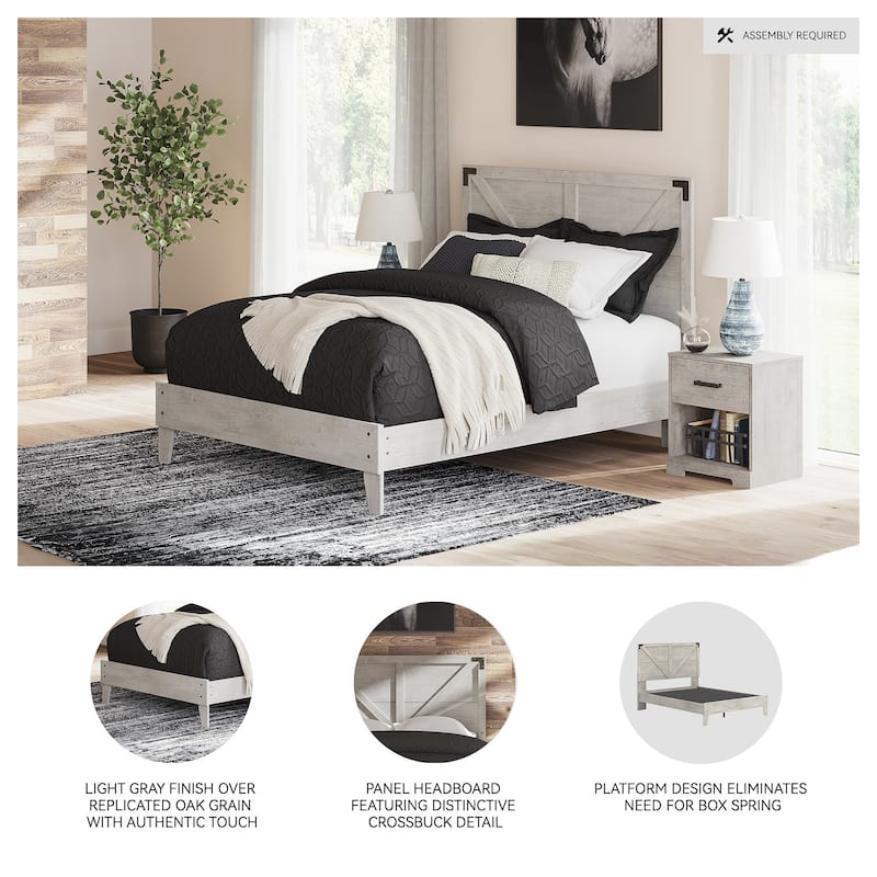 Signature Design by Ashley Shawburn White Platform Bed