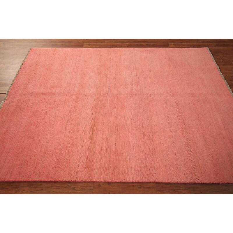 Pink Modern Gabbeh Oriental Area Rug Handmade Wool Carpet - 4'11" x 6'7"