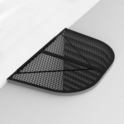 38" x 60" Window Well Cover Powder Coat Black Mesh Steel Well Cover D - Shaped Egress Covering Semi-universal fit.