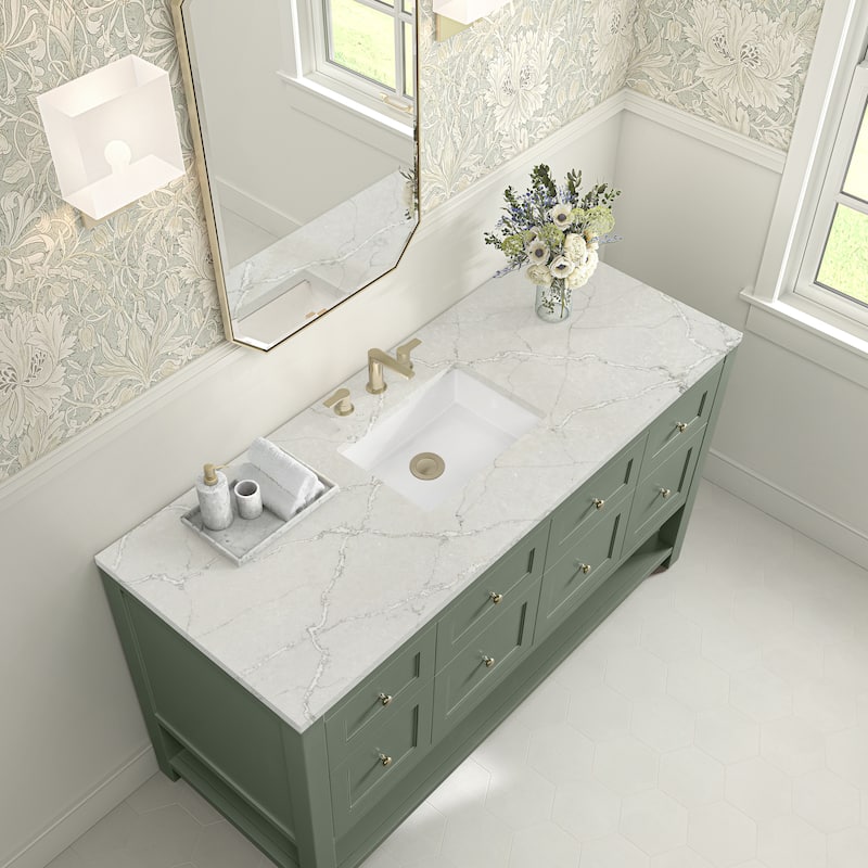 Breckenridge 60" Single Vanity, Smokey Celadon, w/FreePower Wireless Charger