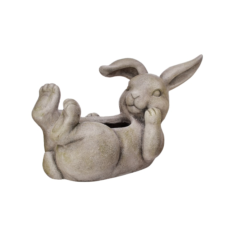 Mgo Bunny On Back Planter 24" L - 14