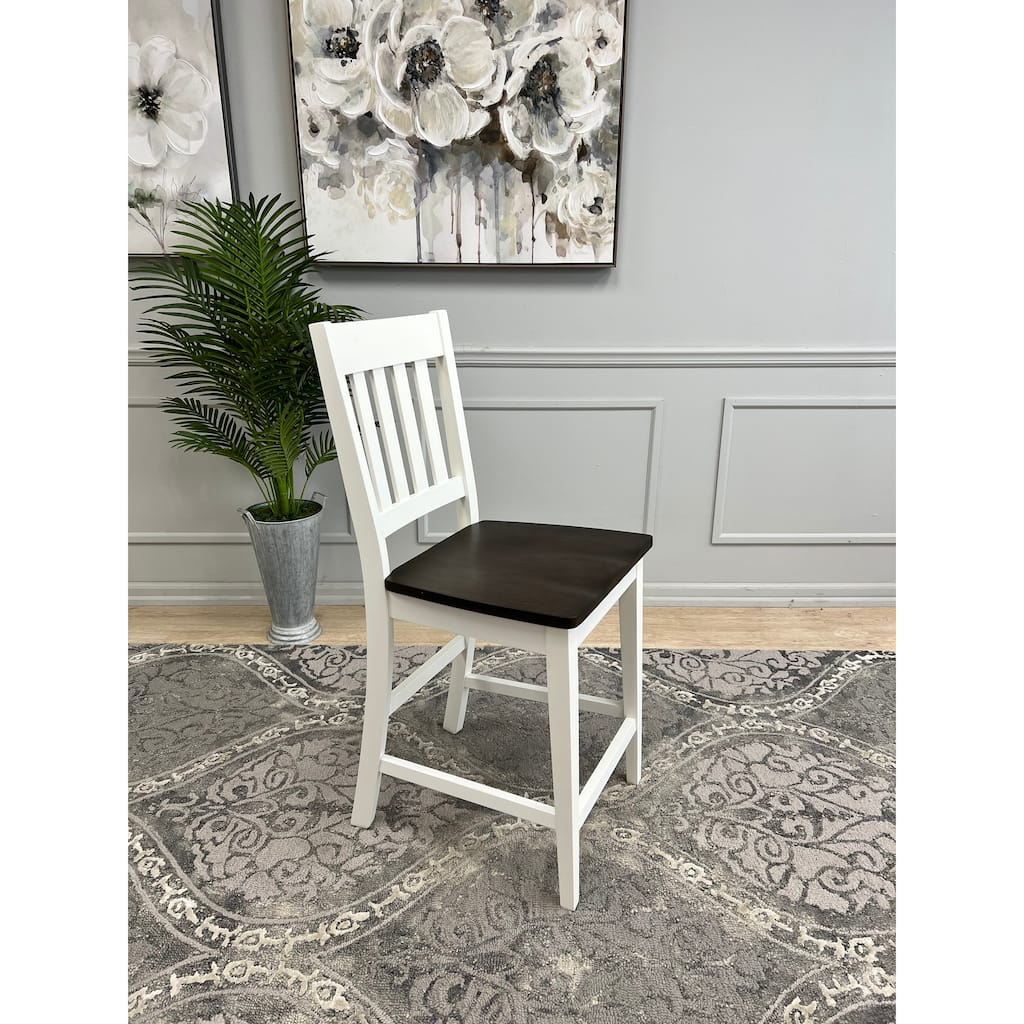 Pair of Solid Hardwood Counter Height Chairs