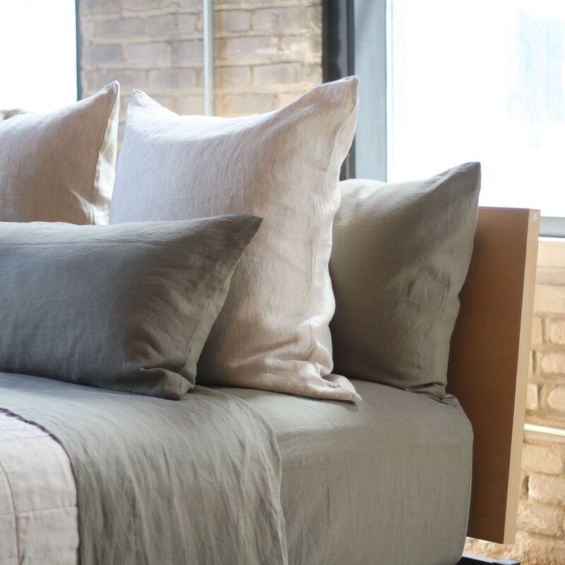 French Linen Pillow with Removable Sham by BOKSER HOME