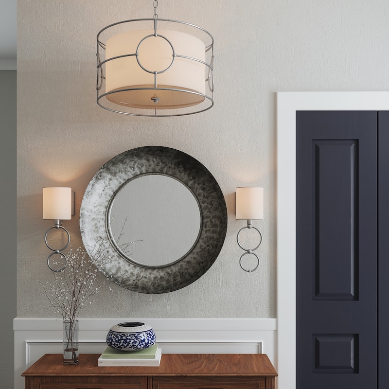 Oran 3-light Antique Silver Hanging Pendant