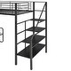preview thumbnail 14 of 12, Modern Twin Size Metal Loft Bed With Bench And Storage Staircase for Bedroom