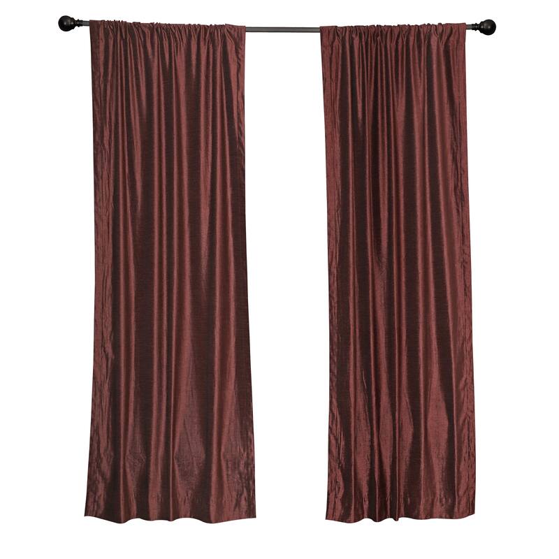 Luxury Wine Velvet Rod Pocket Curtain Panels Drapes with matching tieback - 43" W X 84" L (Blackout Lining) - 84 Inches