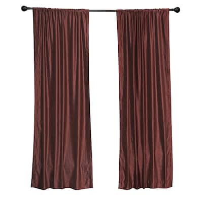 Luxury Wine Velvet Rod Pocket Curtain Panels Drapes with matching tieback