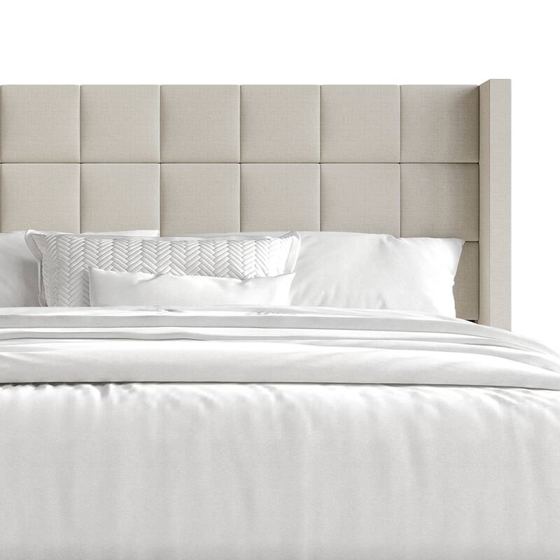 CraftPorch Wingback Linen Upholstered Panel Bed