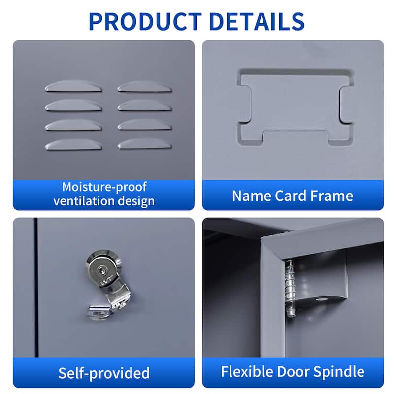 72"H Metal Lockers With 15 Door,Storage Cabinet With Lock for Employees,School,Gym