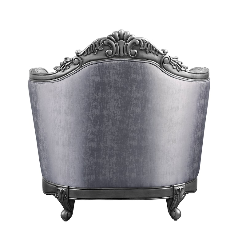 Catherine Platinum Gray Button Tufted Accent Chair