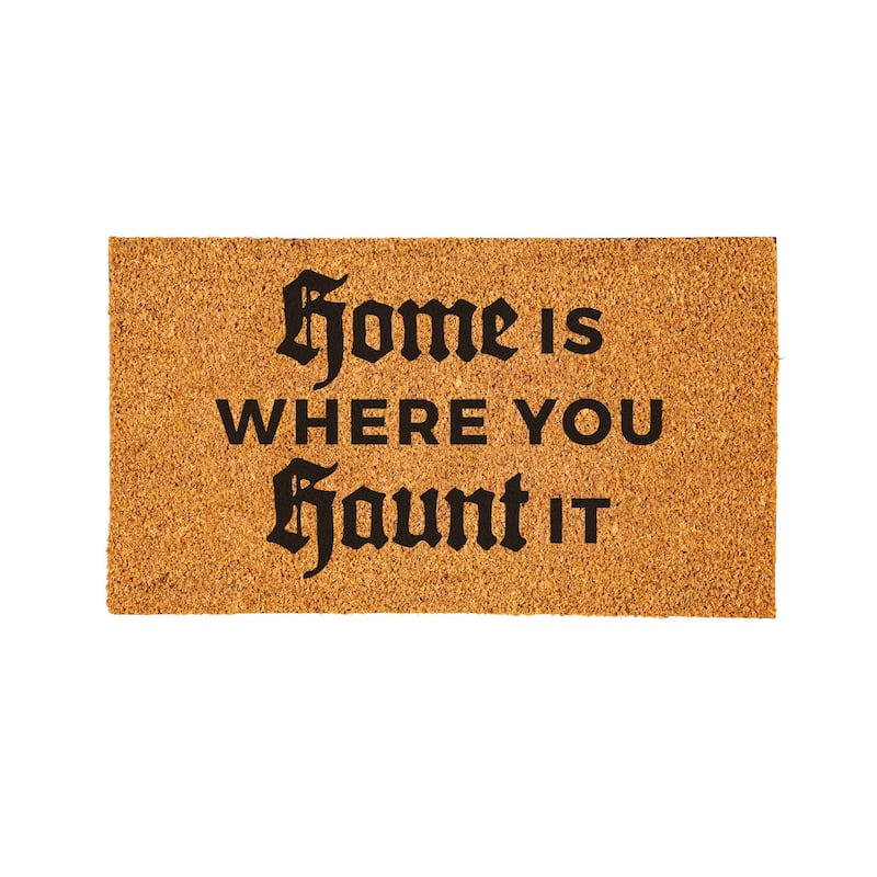 16 in. x 28 in. Nature Coir Halloween Greeting "Home is Where You Haunt It" Door Mat