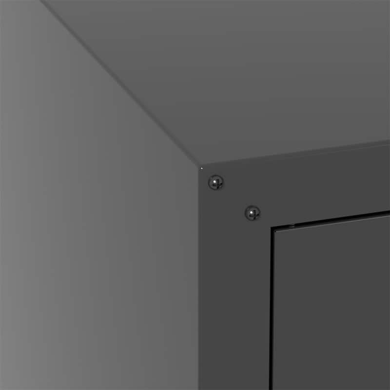 Metal Wall-Mounted Tool Storage Cabinet with Locking Door and 1 Shelf 1 Opened Drawer