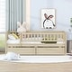 preview thumbnail 2 of 7, Natural Pine Wood Twin Daybed with Two Drawers