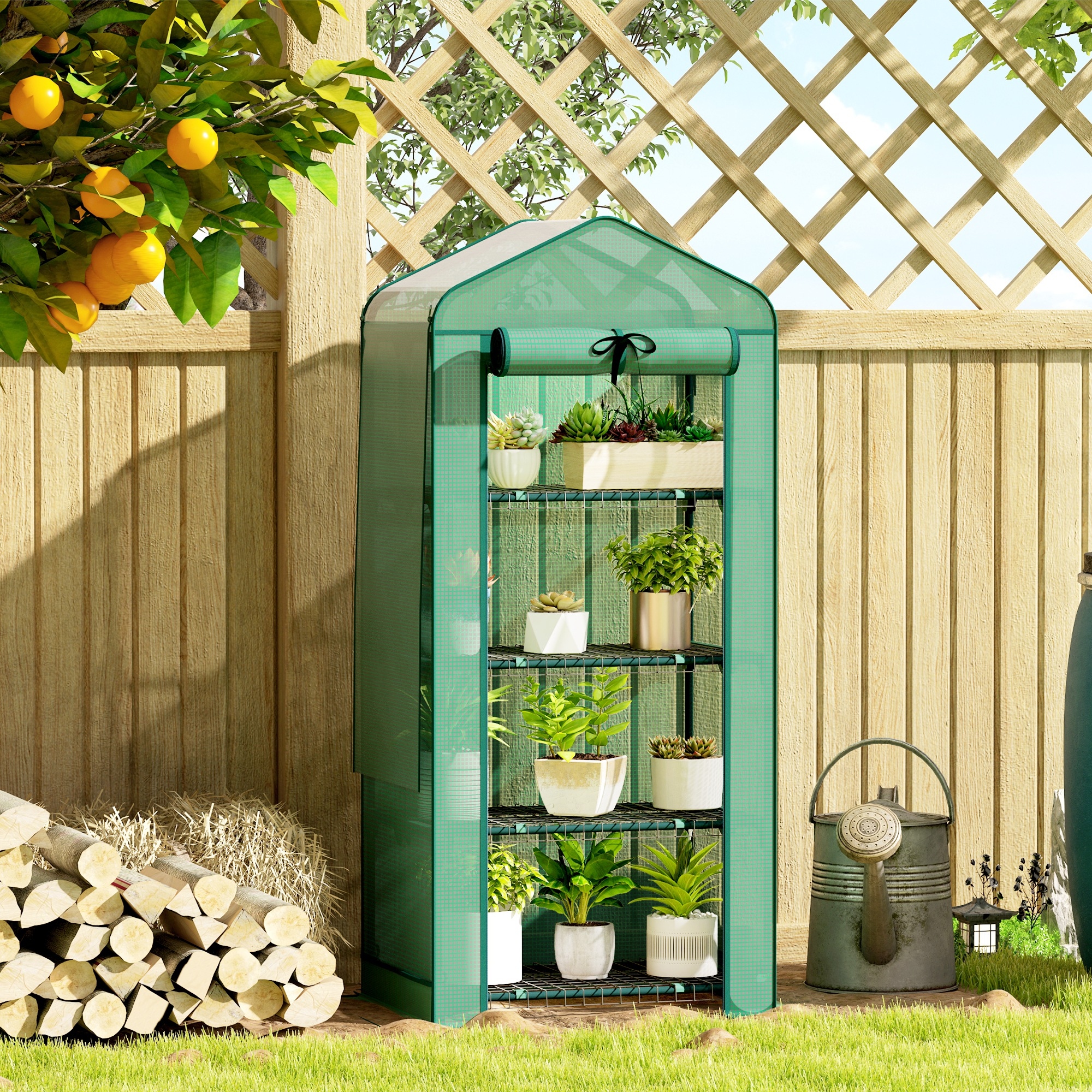 大特価 言い換え Tier 4 Outsunny Mini 27.6 Roof, Screen with Greenhouse ツーリング用