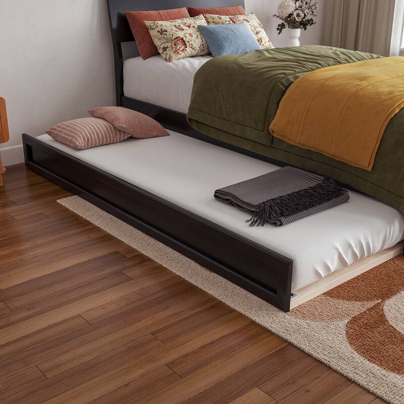 Norla Wood Platform Bed with Trundle