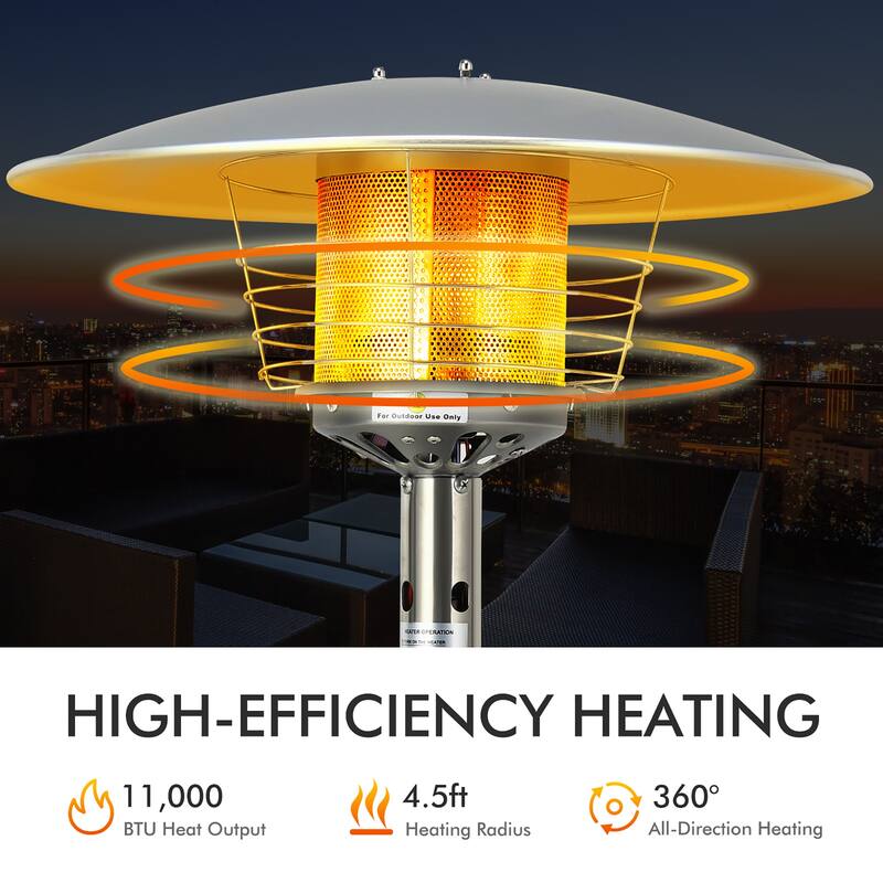 Costway 11,000 BTU Patio Heater Portable Tabletop Propane Standing LP - See Details