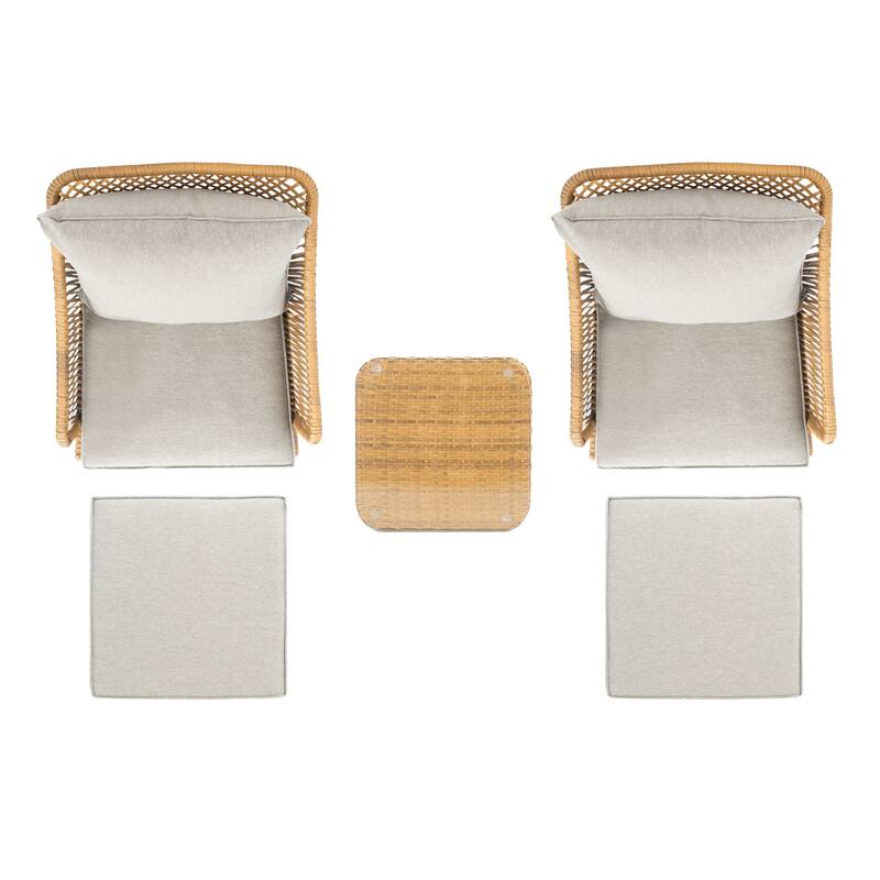 SAFAVIEH Outdoor Living Narda 5-piece Lounger Set - 26"W x 29"D x 32"H